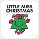Little Miss Christmas Smile Square Sticker