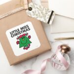 Little Miss Christmas Smile Square Sticker