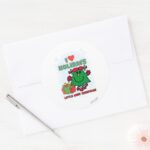 Little Miss Christmas I Love Holidays Classic Round Sticker