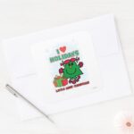 Little Miss Christmas I Love Holidays Square Sticker