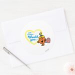 Little Miss Curious Valentines Day Wish Classic Round Sticker