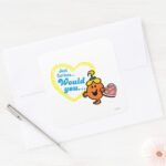 Little Miss Curious Valentines Day Wish Square Sticker