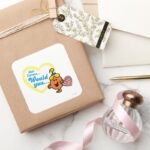 Little Miss Curious Valentines Day Wish Square Sticker