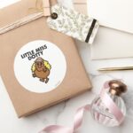 Little Miss Dotty Waving Classic Round Sticker