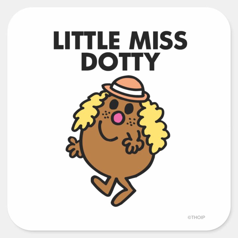 Little Miss Dotty Waving Square Sticker Little Miss Dotty Waving Square Sticker