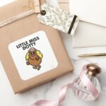 Little Miss Dotty Waving Square Sticker