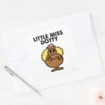 Little Miss Dotty Black Lettering Square Sticker