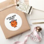 Little Miss Fickle Black Lettering Classic Round Sticker