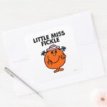Little Miss Fickle Black Lettering Square Sticker