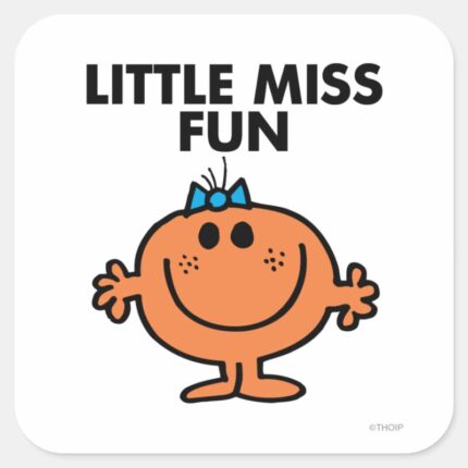 Little Miss Fun Black Lettering Square Sticker