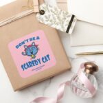 Little Miss Giggles Scaredy Cat Halloween Square Sticker