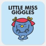 Little Miss Giggles Black Lettering Square Sticker