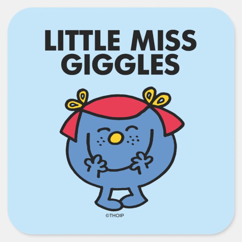 Little Miss Giggles Black Lettering Square Sticker Little Miss Giggles Black Lettering Square Sticker