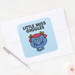 Little Miss Giggles Black Lettering Square Sticker