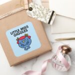 Little Miss Giggles Black Lettering Square Sticker