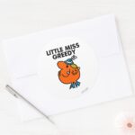 Little Miss Greedy Licking Her Lips Classic Round Sticker