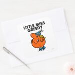 Little Miss Greedy Licking Her Lips Square Sticker