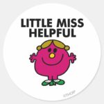 Little Miss Helpful Classic Classic Round Sticker