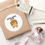 Little Miss Late Black Lettering Classic Round Sticker
