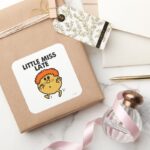 Little Miss Late Black Lettering Square Sticker