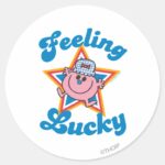 Little Miss Lucky Star Classic Round Sticker