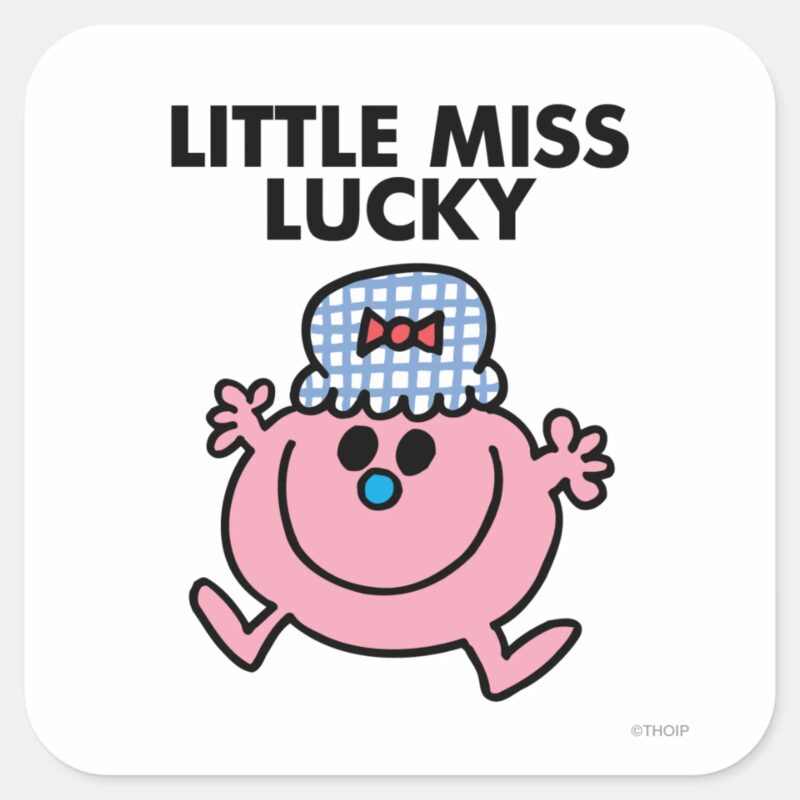 Little Miss Lucky Black Lettering Square Sticker Little Miss Lucky Black Lettering Square Sticker