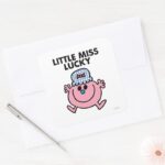 Little Miss Lucky Black Lettering Square Sticker