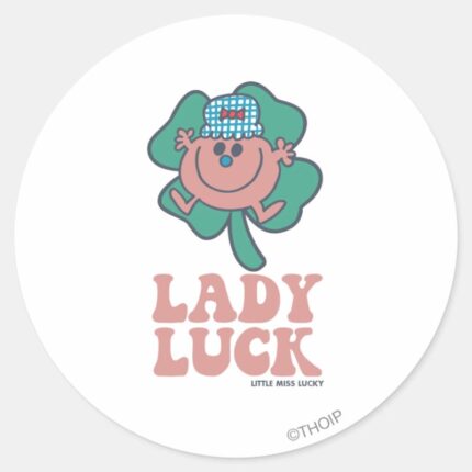 Little Miss Lucky Lady Luck Classic Round Sticker