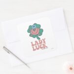 Little Miss Lucky Lady Luck Square Sticker