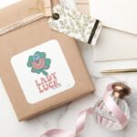 Little Miss Lucky Lady Luck Square Sticker