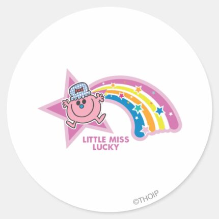 Little Miss Lucky Rainbow Classic Round Sticker