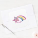 Little Miss Lucky Rainbow Square Sticker