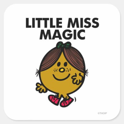 Little Miss Magic Black Lettering Square Sticker