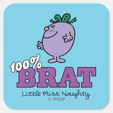 Little Miss Naughty 100 Brat Square Sticker