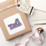 Little Miss Naughty Hiding Square Sticker