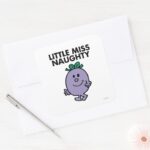 Little Miss Naughty Black Lettering Square Sticker