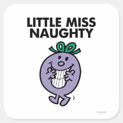 Little Miss Naughty Huge Smile Square Sticker
