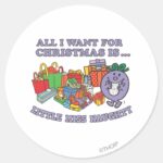 Little Miss Naughtys Christmas Joy Classic Round Sticker