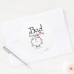 Little Miss Princess Bad Crown Day Classic Round Sticker