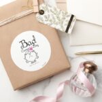 Little Miss Princess Bad Crown Day Classic Round Sticker