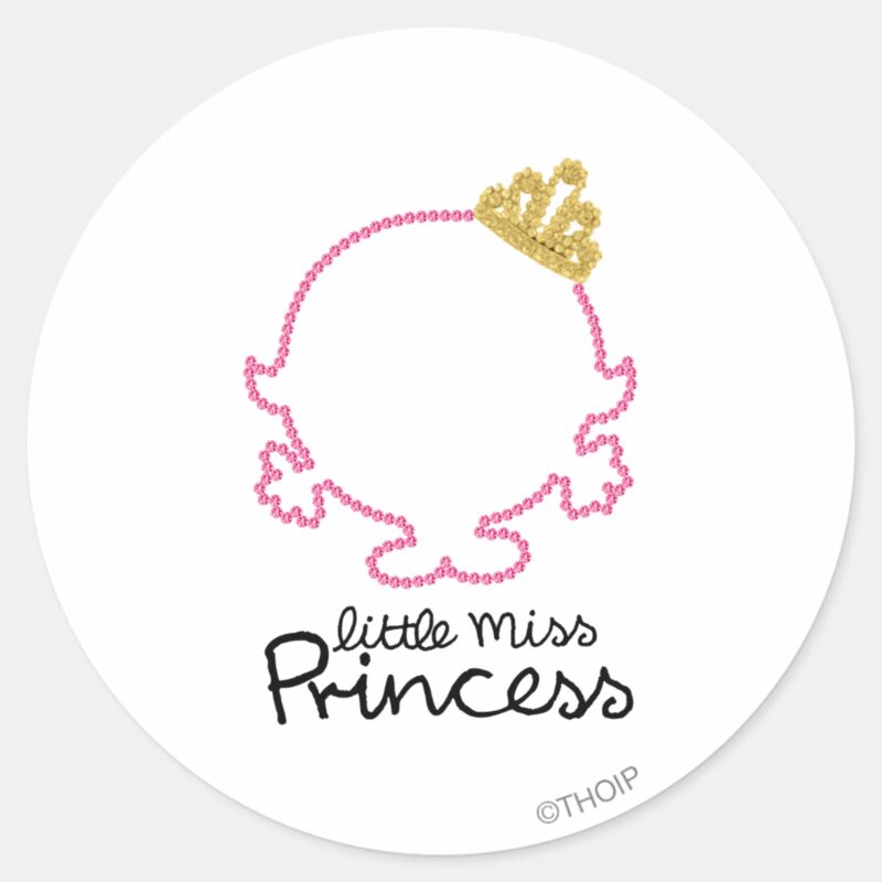 Little Miss Princess Blank Face Classic Round Sticker Little Miss Princess Blank Face Classic Round Sticker