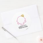 Little Miss Princess Blank Face Classic Round Sticker