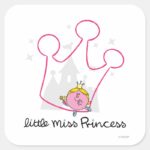 Little Miss Princess Giant Pink Crown Square Sticker
