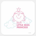 Little Miss Princess Head In The Clouds Square Sticker