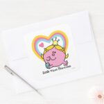Little Miss Princess Hearts Square Sticker
