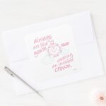 Little Miss Princess Invisible Crown Square Sticker