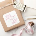 Little Miss Princess Invisible Crown Square Sticker