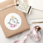 Little Miss Princess Pink Lettering Classic Round Sticker