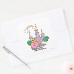 Little Miss Princess Royal Castle Square Sticker