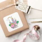 Little Miss Princess Royal Castle Square Sticker
